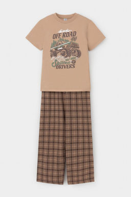 К 1599/кунжут,праздничная клетка пижама для мал