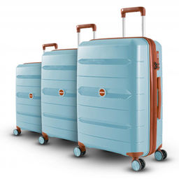 Набор из 3-х чемоданов с расширением 23102 Серо-голубой