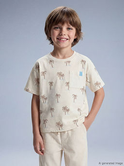 Bisiklet Yaka Bask?l? Erkek ?ocuk Ti??rt