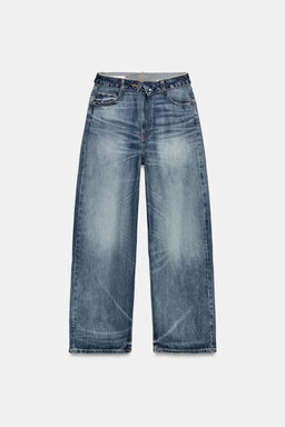JEANS CINTURA DOBLADA TRF TIRO MEDIO / Marino - Zara фото 8