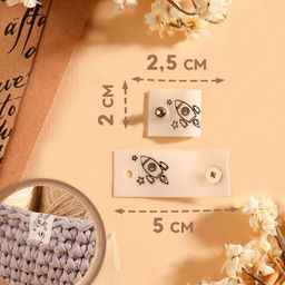 Бирка с кнопкой «Ракета», 5×2 см, 10 шт., белая, чёрная