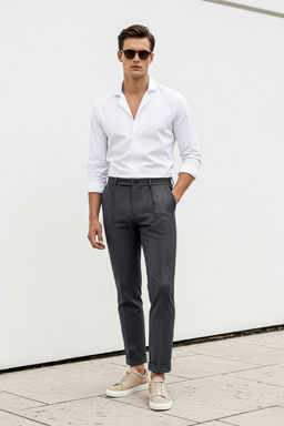 TRENDYOL MAN Siyah Italyan Kesim Pileli Klasik Duble Paca Kumas Pantolon TMNSS24PL00022 - Trendyolmilla фото 43