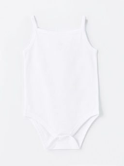 Kare Yaka K?z Bebek ??t??tl? Bodysuit 3l?