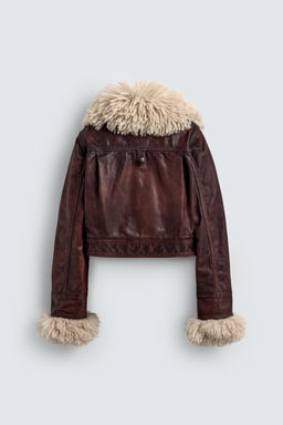 LEATHER JACKET WITH CONTRAST SHEEPSKIN HARRY LAMBERT FOR ZARA X DISNEY  фото 3