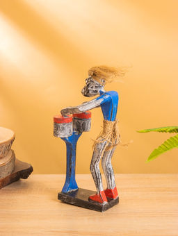 Сувенир «Абориген барабанщик», 9×9×21 см, дерево