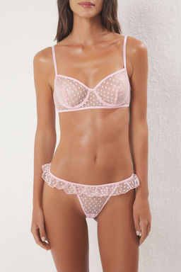 TRENDYOLMILLA K?rm?z? Dantel Puantiyeli Ip Ask?l? Kaps?z Ic Camas?r? Tak?m? THMSS25CC00016 фото 3