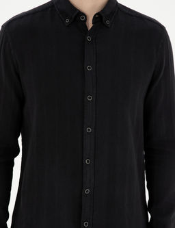 Siyah Regular Fit Uzun Kollu G_mlek