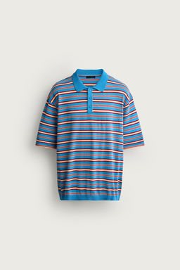 POLO PUNTO JACQUARD RAYAS / Azul claro - Zara фото 5