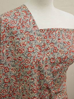 Импорт. хлопок Диантус цв.кофейно-серый, ш.1.5м, хлопок-100%, 100гр/м.кв - Купава фото 2