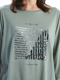 Bisiklet Yaka ??lemeli Kad?n Bluz