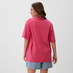 Футболка женская из вареного хлопка MIST Streetwear, розовая, размер 46 (L)