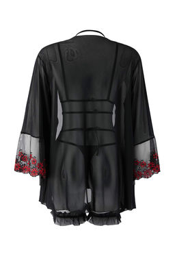 Siyah Sabahl?kl? Cicekli Tul Bacak Bantl? Kaps?z Ic Camas?r? Tak?m? THMAW26CC00029 - Trendyolmilla фото 9