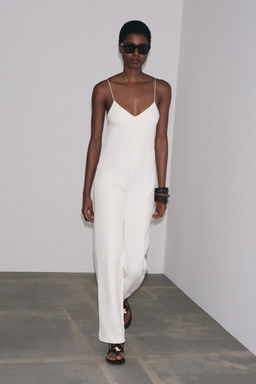 INTERLOCK WIDE-LEG JUMPSUIT