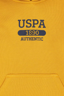 U. S. Polo Assn Толстовка с капюшоном горчичного цвета для мальчика - U.s. polo assn фото 3