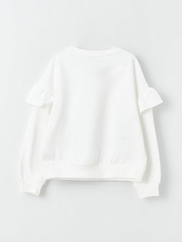 Bisiklet Yaka Bask?l? Uzun Kollu K?z ?ocuk Sweatshirt - Waikiki фото 3