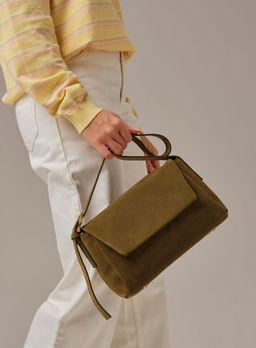 Замшевая сумка Nova DBR 31391 белый мох  фото 7