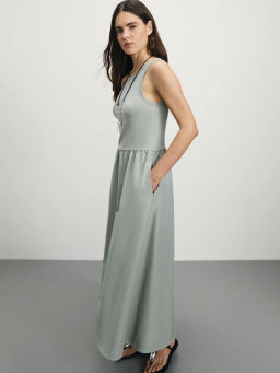 Платье миди из разнофактурных тканей / Zarina  фото 2