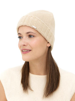 Шапка из кашемира 04247 бежевая