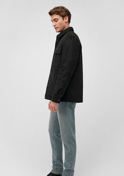 Siyah Suet Ceket - Mavi фото 2