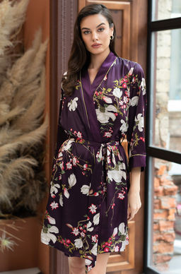 Запашной короткий халат Mia-Amore