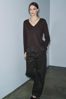 CONTRAST T-SHIRT WITH LACE - Zara фото 8