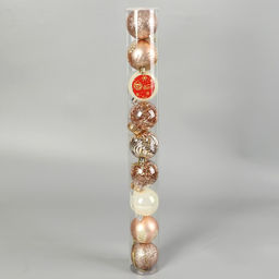 Ёлочные игрушки Мелодия волны диско, шары новогодние, d=6 см, набор 9 шт., золото/белый - Зимнее волшебство фото 2