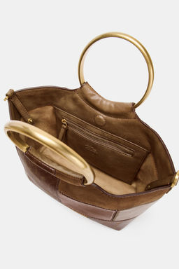 PATCHWORK MINI BUCKET BAG WITH RIGID HANDLES - Zara фото 11