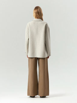 Полупальто Emka R138 шерсть серый  фото 6