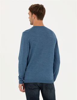 Mavi Slim Fit Bisiklet Yaka Y_n Kar___ml_ Basic Triko Kazak