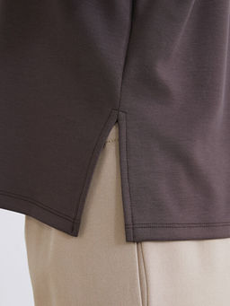 Dik Yaka ?erit Detayl? Kad?n Sweatshirt Tunik