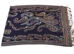 Палантин с вышивкой (шерсть вареная) в ассортименте №Тк906/12 - Ганг фото 2