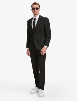 Siyah Slim Fit Tak_m Elbise