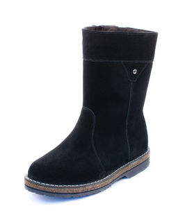 Полусапоги женские на войлочной подошве., Замша, овчина, войлок, лепесток