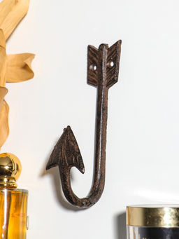 Крючок декоративный чугун "Изогнутая стрела" 15,5х4,8х5,8 см