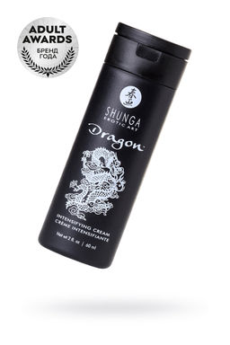 Интимный крем-лубрикант для мужчин Shunga Дракон (Dragon), эффект ледяного огня, 60 мл
