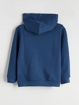 Kap??onlu Basic Uzun Kollu Erkek ?ocuk Fermuarl? Sweatshirt