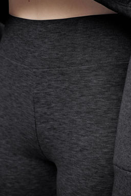 Antrasit Wide Leg/Ispanyol Paca Yuksek Bel Interlok Esnek Orme Pantolon TWOAW25PL00006