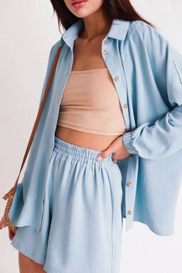 9650 Костюм в пижамном стиле голубой - Martichelli фото 15