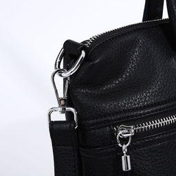 Сумка-тоут на молнии, 2 наружных кармана, цвет чёрный - Simaland фото 5