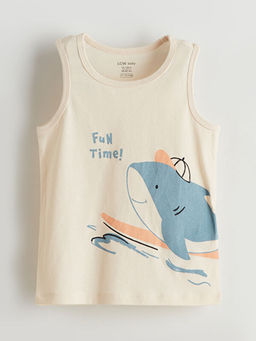 Bask?l? Erkek Bebek Atlet Ti??rt ve ?ort Tak?m