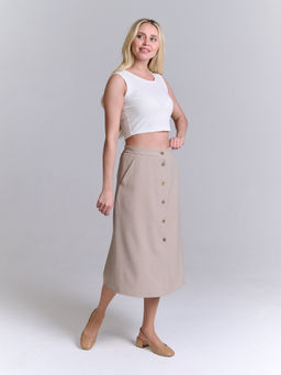 льняная юбка с резинками по бокам - Трика фото 3