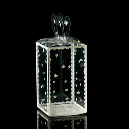 Цена за 5 шт. Складная прозрачная коробка из PVC, для упаковки подарков, Сердце, 12?7?7 см