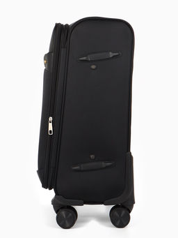 Чемодан 20",Текст,36*25*58,отд на молнии,1 нар/карм, увелич,код замок,4 колеса, черный