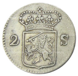 2 стувера 1786 года Голландская республика Гелдерланд