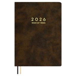 Еженедельник датированный 2026 ESCALADA, А4, 80 л., арт. 70328/ 10 ТИВОЛИ ДЕЛАВЭ КОРИЧНЕВЫЙ