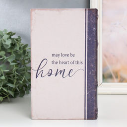 Шкатулка книга - сейф «Пусть любовь будет сердцем этого дома», дерево, искусственная кожа, 21×13×5 см