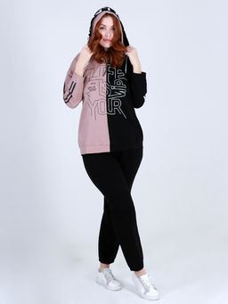 Костюм спортивный повседневный с двойным капюшоном женский