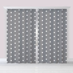 Шторы портьерные «Этель» Grey stars, 145×260 см, 2 шт., габардин