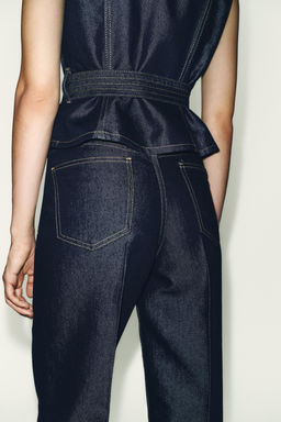 JEANS Z1975 STRAIGHT MID-WAIST CREASED - Zara фото 6