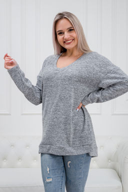 Джемпер женский из ангоры кашемир меланж Афина серый - Амадэль фото 12